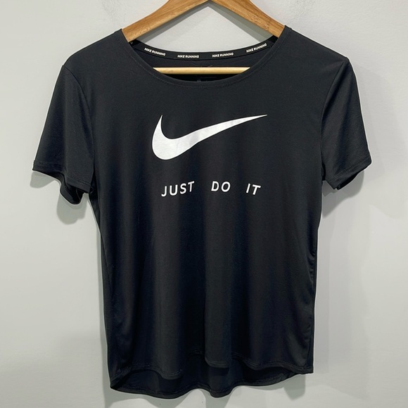 Nike Running Just do It short sleeve t-shirt dry fit size small black - Picture 1 of 10